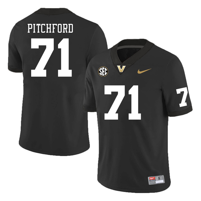 Vanderbilt Commodores #71 Gage Pitchford College Football Jerseys Sale Stitched-Black